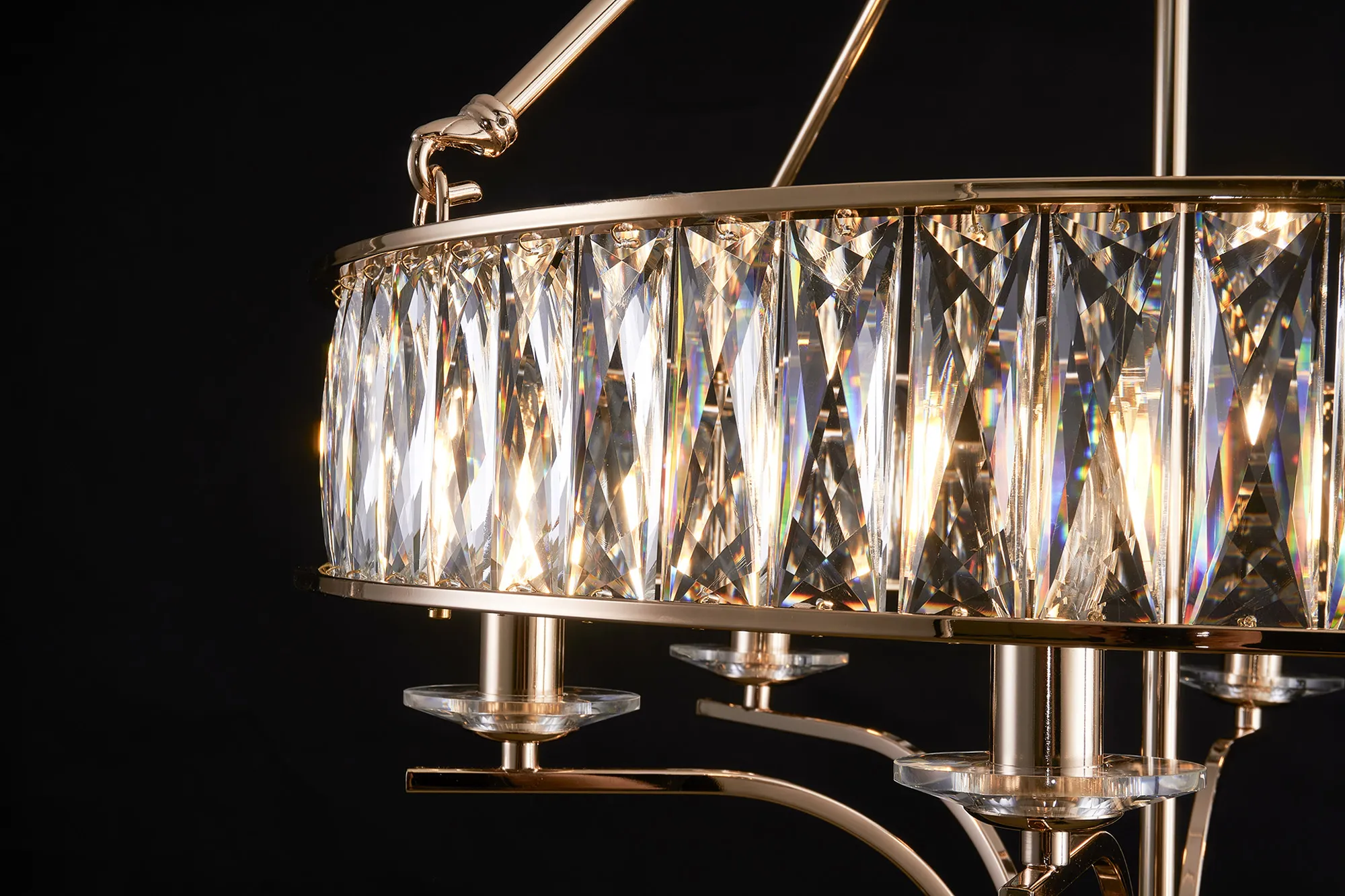 Vivienne Crystal Pendant/Semi Ceiling 6 Light French Gold IL31825  Diyas Vivienne French Gold